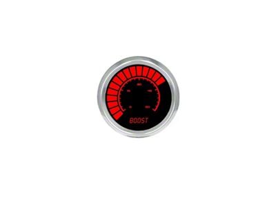 LED Digital Boost Gauge with Chrome Bezel; 2-1/16-Inch; Red; 0-60 PSI (Universal; Some Adaptation May Be Required)