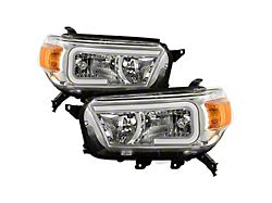 LED Light Bar Headlights; Chrome Housing; Clear Lens (10-13 4Runner)