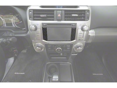 Lower Radio Display Accent Trim; Forged Carbon Fiber (14-24 4Runner)