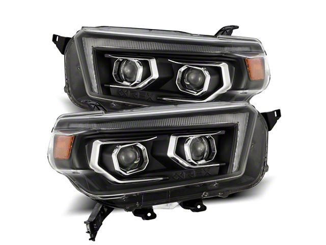 AlphaRex LUXX-Series Projector Headlights; Black Housing; Clear Lens (10-13 4Runner)