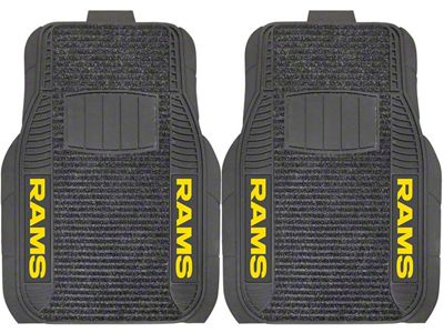 Molded Front Floor Mats with Los Angeles Rams Logo (Universal; Some Adaptation May Be Required)