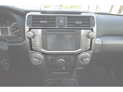 Navigation/CD Player Outer Radio Display Accent; Forged Carbon Fiber (14-24 4Runner)