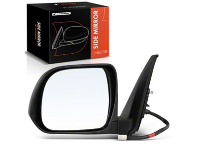 Power Heated Manual Folding Mirror; Driver Side; Black (10-13 4Runner)