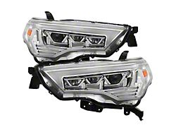 Projector Headlights with LED Light Bar and Sequential LED Turn Signal; Chrome Housing; Driver and Passenger Side (14-23 4Runner)