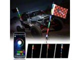 RGB LED Lighted Whip Antenna with Bluetooth Control; 5-Foot (Universal; Some Adaptation May Be Required)