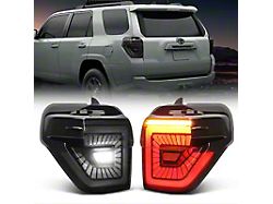 Sequential LED Tail Lights; Black Housing; Clear Lens (14-24 4Runner)