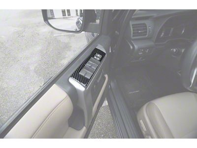 Side Door Control Accent Trim; Forged Carbon Fiber (14-24 4Runner)