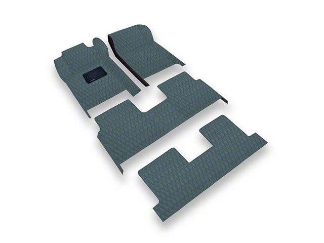 Single Layer Diamond Front, Rear and Third Row Floor Mats; Full Gray (10-24 4Runner w/ Full Middle Seat)