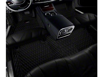 Single Layer Diamond Trunk Mat; Black and Black Stitching (10-24 4Runner w/ Split Middle Seat)