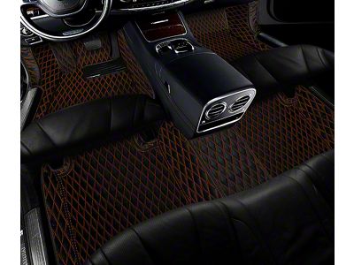 Single Layer Diamond Trunk Mat; Black and Orange Stitching (10-24 4Runner w/o Third Row Seats)