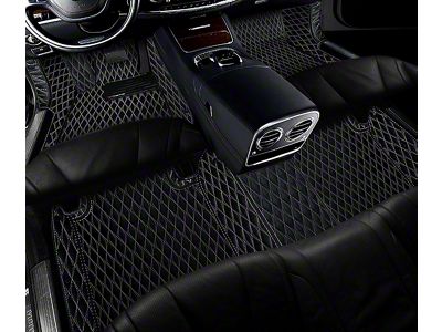 Single Layer Diamond Trunk Mat; Black and White Stitching (10-24 4Runner w/o Third Row Seats)