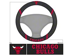 Steering Wheel Cover with Chicago Bulls Logo; Black (Universal; Some Adaptation May Be Required)