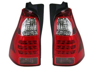 Tail Lights; Chrome Housing; Red Lens (06-09 4Runner)