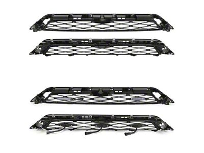 TRD Pro Style Upper Replacement Grille with Amber Grille Lights; Black (20-24 4Runner)