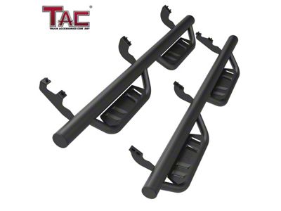 Tubular Style Drop Side Step Bars; Fine Textured Black (10-24 4Runner, Excluding Limited, Nightshade, TRD Sport & 10-13 SR5)