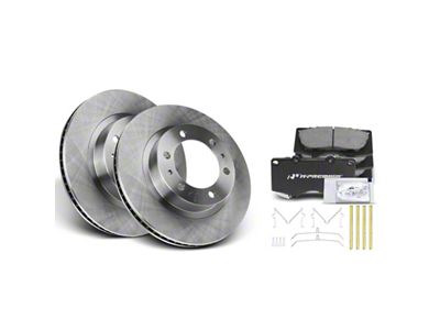 Vented 6-Lug Brake Rotor and Pad Kit; Front (03-09 4Runner w/ 12.56-Inch Front Rotors)