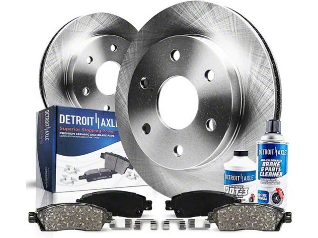 Vented 6-Lug Brake Rotor, Pad, Brake Fluid and Cleaner Kit; Rear (10-24 4Runner)