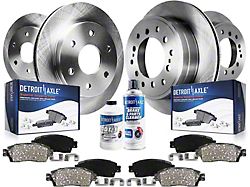 Vented 6-Lug Brake Rotor, Pad, Brake Fluid and Cleaner Kit; Front and Rear (03-09 4Runner w/ 12.56-Inch Front Rotors)