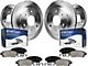 Vented 6-Lug Brake Rotor and Pad Kit; Front and Rear (10-24 4Runner)