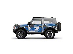 4x4 Attitude Action Shield Body Armor; Blue Splinter Camo (21-24 Bronco 2-Door)