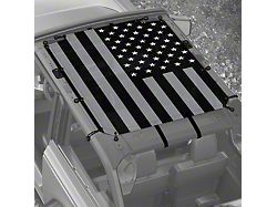 4x4 Attitude Sunshade; Black and White USA Flag (21-24 Bronco 2-Door)