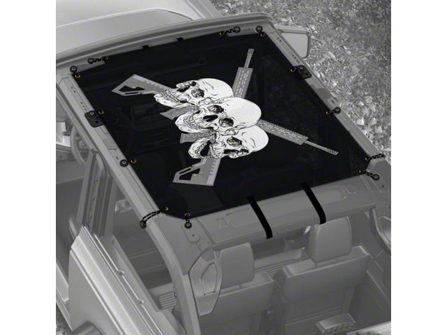 4x4 Attitude Sunshade; Skull and Guns (21-24 Bronco 2-Door)