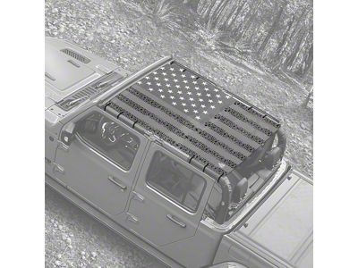 4x4 Attitude Sunshade; USA Gray Tire Treads (20-24 Jeep Gladiator JT)