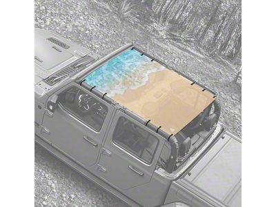 4x4 Attitude Sunshade; Wavy Beach (20-24 Jeep Gladiator JT)