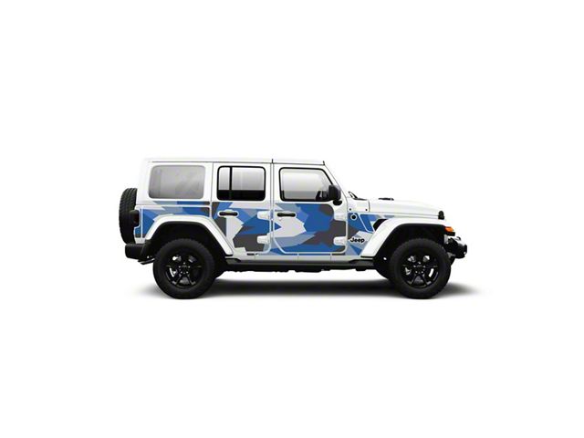 4x4 Attitude Action Shield Body Armor; Blue Splinter Camo (18-24 Jeep Wrangler JL 4-Door)