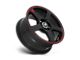 Motegi FS5 Matte Black with Red Racing Stripe Wheel; 17x7 (87-95 Jeep Wrangler YJ)