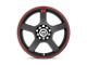 Motegi FS5 Matte Black with Red Racing Stripe Wheel; 17x7 (87-95 Jeep Wrangler YJ)