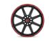 Motegi CS8 Satin Black with Red Stripe 5-Lug Wheel; 17x7; 40mm Offset (21-24 Bronco Sport)