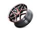 Touren TR79 Gloss Black Machined with Red 5-Lug Wheel; 18x8; 35mm Offset (21-24 Bronco Sport)