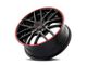 Touren TR60 Gloss Black with Red Ring 5-Lug Wheel; 17x7.5; 42mm Offset (21-24 Bronco Sport)