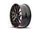 Touren TR60 Gloss Black with Red Ring 5-Lug Wheel; 17x7.5; 42mm Offset (21-24 Bronco Sport)