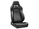 Corbeau Trailcat Reclining Seats; Black Vinyl/Black Stitching; Pair (Universal; Some Adaptation May Be Required)