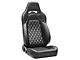 Corbeau Trailcat Reclining Seats; Black Vinyl/White Stitching; Pair (Universal; Some Adaptation May Be Required)