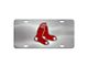 License Plate with Boston Red Sox Logo; Stainless Steel (Universal; Some Adaptation May Be Required)