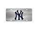 License Plate with New York Yankees Logo; Stainless Steel (Universal; Some Adaptation May Be Required)