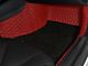 Double Layer Diamond Front and Rear Floor Mats; Base Layer Red and Top Layer Black (21-24 Bronco 4-Door)