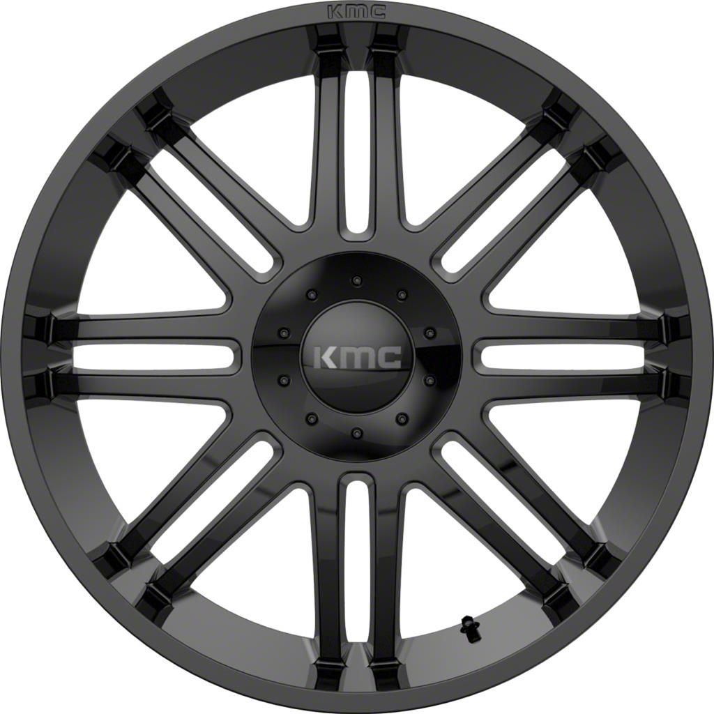 KMC Titan Regulator Gloss Black 6-Lug Wheel; 22x9.5; 30mm Offset  KM71422966330 (17-24 Titan) - Free Shipping