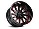 Off Road Monster M17 Gloss Black Candy Red Milled 6-Lug Wheel; 22x12; -44mm Offset (04-15 Titan)