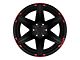 Tuff A.T. T12 Satin Black with Red Inserts 6-Lug Wheel; 22x10; -25mm Offset (10-24 4Runner)
