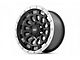 Rough Country 87 Series Simulated Beadlock Black Machined 6-Lug Wheel; 17x8.5; 0mm Offset (16-23 Tacoma)
