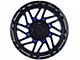 Impact Wheels 808 Gloss Black and Blue Milled 6-Lug Wheel; 20x10; -12mm Offset (22-24 Bronco Raptor)