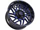 Impact Wheels 808 Gloss Black and Blue Milled 6-Lug Wheel; 20x10; -12mm Offset (22-24 Bronco Raptor)