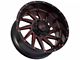 Impact Wheels 811 Gloss Black and Red Milled 6-Lug Wheel; 20x10; -12mm Offset (21-24 Bronco, Excluding Raptor)