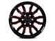 RTX Offroad Wheels Patton Gloss Black Red Milling 6-Lug Wheel; 18x9; 10mm Offset (05-15 Tacoma)