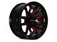 RTX Offroad Wheels Patton Gloss Black Red Milling 6-Lug Wheel; 18x9; 10mm Offset (05-15 Tacoma)