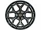 4Play 4P06 Gloss Black with Brushed Face 6-Lug Wheel; 22x12; -44mm Offset (17-24 Titan)